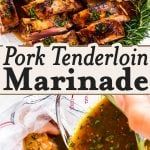 the cover of pork tenderion marinade