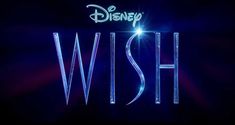 the logo for disney's wish is shown on a dark background with bright lights