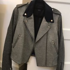 Black, White, And Navy Blue. Never Been Worn, Perfect Quality. Gray Long Sleeve Biker Jacket For Winter, Modern Gray Outerwear For Fall, Black Gray, Black And Grey, Jackets & Coats, Navy Blue, Jackets For Women, Black White, Navy