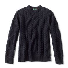 Inspired by Aran Islands sweaters, our cable knit crewneck honors Irish craftsmanship in a classic design. Wool Sweater Men, Mens Outfit Inspiration, Twill Pants, Girls Black, Mens Winter Fashion, Knit Crewneck, Quarter Zip Pullover, Zip Sweater, Sweater Black