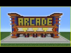 an image of a building with the word arcade on it's front and side