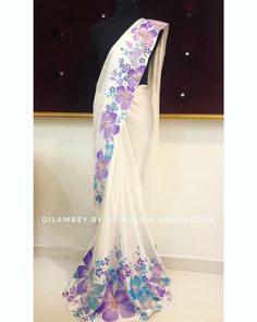 Sari Painting, Dream Paintings, Plane Saree, Ladies Suit Design, Clothes Painting