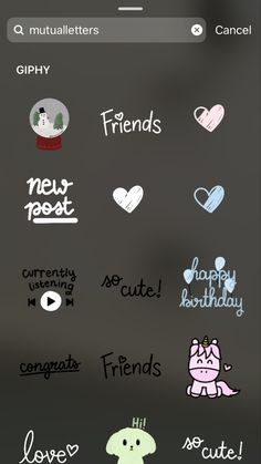 an iphone screen with stickers on it and the words happy birthday written in different languages