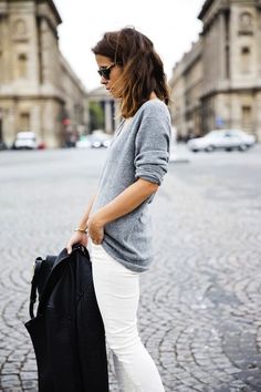 Collage Vintage White Jeans Winter Outfit, Jeans Winter Outfit, Street Mode, White Jeans Winter, Jeans Winter, Oxford Style, Looks Street Style, Mode Inspo, Looks Style