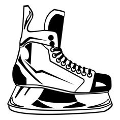 black and white drawing of a skate shoe on top of an ice flosser