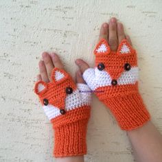 Fingerless Gloves Crochet Pattern, Crochet Stocking, Crochet Gloves Pattern, Gloves Pattern, Fox Embroidery, Crochet Mittens, Crochet Simple