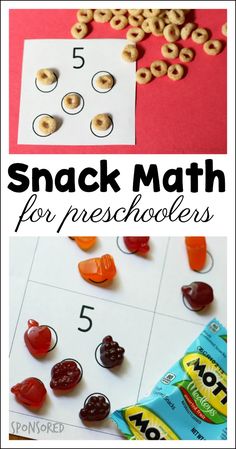 a printable snack math game for preschoolers