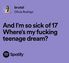 Olivia Rodrigo/brutal/lyrics/spotify Brutal Song Lyrics, Brutal Song Aesthetic, Lyric Quotes Olivia Rodrigo, Music Lyrics Olivia Rodrigo, Brutal By Olivia Rodrigo, Lyrics Aesthetic Olivia Rodrigo, Olivia Song Lyrics, Brutal Olivia Rodrigo Aesthetic, Spotify Lyrics Olivia Rodrigo