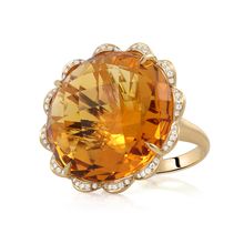 Petal Ring, Dark Ring, Orange Diamond, Dark Rings, Orange Citrine, Gemstone Art, Yellow Jewelry, Orange Stone, Pave Diamond Ring