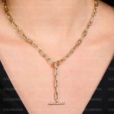 Yes, This Necklace is made of REAL  14K Yellow Gold   Unlike many other listings, at Goldmania we stand behind the quality of our products and sell what is stated in our listings titles and descriptions  Stand out with this 14K Gold Paperclip Chain Necklace. Features a Toggle Lock. Maximum length of 18", Adjust it to length of your choice. Made Real 14K Yellow Gold Chain, tarnish free and water resistant.  14K Yellow Gold Toggle Paperclip Chain Necklace, 5mm Thick, 18" Inch, Real Gold Chain, Wom Formal Toggle Necklace With Cable Chain, Formal Toggle Cable Chain Necklace, Formal Oval Link Toggle Necklace With Cable Chain, Formal Toggle Necklace With Oval Link Cable Chain, Yellow Gold Link Toggle Necklace For Formal Occasions, Classic Chain Link Toggle Necklace For Formal Occasions, Formal Yellow Gold Link Toggle Necklace, Classic Link Toggle Necklace For Formal Occasions, Classic Formal Toggle Link Necklace