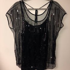 Never Worn. Ask Questions If Needed, Bundle And Save For A Discount. Offers Welcome! Black Mesh Top With Sequins For Night Out, Black Sequined Mesh Top For Night Out, Black Sequined Summer Blouse, Sheer Top, Inc International Concepts, Product Description, Womens Tops, Women's Top, Women Shopping