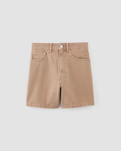 The A-Line Denim Short Neutral Chanterelle – Everlane Denim Short, The Test, I Got This, Denim Shorts, High Rise, A Line, Organic Cotton