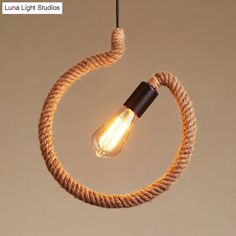 a light that is hanging from a rope