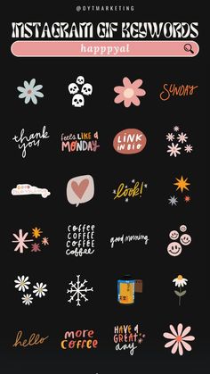 the instagram stickers are all different colors and shapes, but they look like flowers