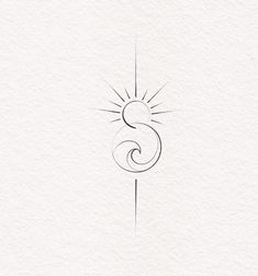 the number three is drawn in black ink on white paper with a sun behind it