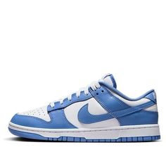 Nike Dunk Low 'Polar Blue' DV0833-400 Polar Blue Dunks, Classic Blue Sports Sneakers, Dark Blue Dunks, Low Top Nikes, Blue Nikes, Nike Dunks Low, Nike Shoes Blue, Bday Wishlist, Pretty Sneakers