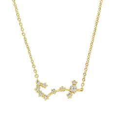 Showcase your astrological sign whenever you wear this unique zodiac necklace. Featuring dazzling cubic zirconia gemstones set in a constellation pattern, This dainty necklace is a perfect way to personalize your look. Showcase your astrological sign whenever you wear this unique zodiac necklace. Featuring dazzling cubic zirconia gemstones set in a constellation pattern, This dainty necklace is a perfect way to personalize your look. Chain length: 16 in. + 2-in. extender Chain type: link Nickel Fine Jewelry Diamond Zodiac Sign, Celestial Zodiac Sign Diamond Jewelry, Celestial Zodiac Diamond Jewelry, Diamond Zodiac Sign Necklace Gift, Diamond Zodiac Sign Necklaces As Gifts, Constellation Pattern, Constellation Necklace, Zodiac Necklace, Astrological Sign