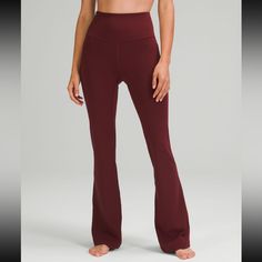 New In Bag Lululemon Groove Pants New With Tags Iconic Flared Groove Pants Buttery Soft Nulu Fabric. Super High Rise. 32.5” Inseam Color: Red Merlot Size: 6 Full-length Sports Pants By Lululemon, Full Length Sports Pants By Lululemon, Full-length Lululemon Sports Pants, Full Length Lululemon Sports Pants, Lululemon Full-length Yoga Bottoms, Lululemon Full Length Yoga Bottoms, Lululemon Full-length Sports Pants, Fitted Full-length Lululemon Pants, Lululemon Full-length Athleisure Pants