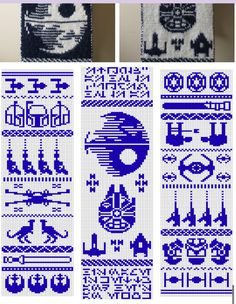 cross stitch patterns and instructions to make them look like they are from the video game star wars