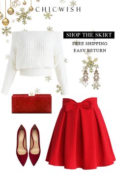 Christmas Outfit Skirt, Christmas Outfits For Girls, Christmas Outfit Red, Christmas Fashion Outfits, Xmas Outfit, Skirt Diy, Xmas Outfits, Christmas Outfits, Modest Wear