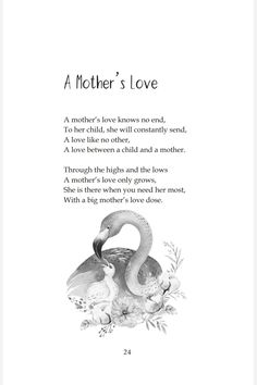 a mother's love poem with two flamingos