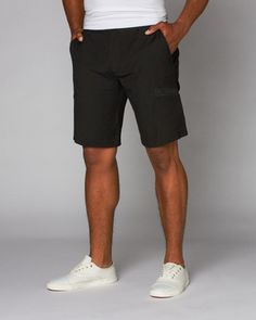 Wool Blend Cargo Short // Black Pinstripe (30) Cargo Short, Cargo Shorts