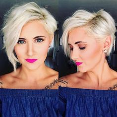 50 Trendsetting Short and Long Pixie Haircut Styles — Cutest of Them All! Lob Hair, Pixie Haircut Styles, Longer Pixie Haircut, Haircut Styles, Long Pixie, Pink Lipstick, Short Haircut, Long Curly Hair