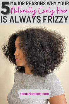 These are some of the craziest reasons why your naturally curly hair is so frizzy. Learn some frizzy curly hair hacks to tame your frizz and have hydrated and defined curls. Frizzy Curly Hair Remedies, Curly Hair Remedies, Curly Hair Hacks