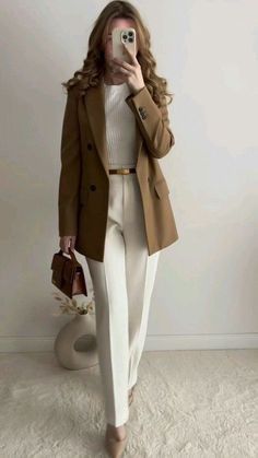 Work Dress Aesthetic, Doctor Style Outfits Women, Classy Blazer Outfits For Women, Outfit For Doctors, Brown Office Outfit, Formal Wear Women Office, Pharmacy Outfit, Doctor Outfit Ideas, Ceo Outfits Women