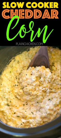 slow cooker cheddar corn recipe in the crock pot