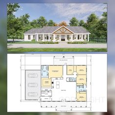 this is an image of a house plan with the floor plan and elevation details on it