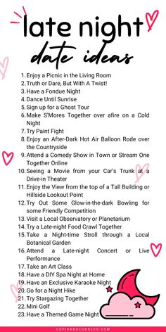 I’ve put together a list of some of the best and most fun late-night date ideas that are sure to impress and heat things up. From intimate get-togethers to adrenaline-pumping experiences, there’s something for everyone. late night date ideas at home | late night date ideas couples | late night date ideas outside | late night date ideas outfit | late night date ideas teens Date Ideas Outside, Late Night Date Ideas, Date Ideas Couples, Night Date Ideas, Late Night Date, Date Ideas At Home, Date Night Games, Cozy Dinners, Date Night Jar