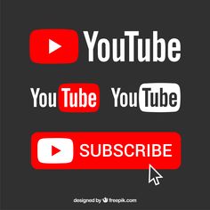 the youtube logo is shown with an arrow pointing to the youtube subs below it