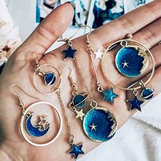 Planet Moon Star Earrings (8 Styles) – Megoosta Fashion Bauch Tattoos, Moon And Star Earrings, Photography Editorial, Magical Jewelry, Moon Star, Fantasy Jewelry, Moon Earrings, Pretty Jewellery, Star Charms