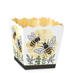 a paper box with two bees on it