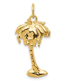 Relive the beautiful memory of tropical vacations with this palm tree charm. Made from 14k yellow gold, this adorable charm is perfect for the beach lover in all of us. Macy's Yellow Gold Polished Jewelry, Macy's Yellow Gold Jewelry With Polished Finish, Macy's Polished Yellow Gold Jewelry, Macy's Luxury Yellow Gold Jewelry, Luxury Gold Jewelry From Macy's, Gold Palm Tree, Tropical Vacations, Magnetic Earrings, Yellow Jewelry