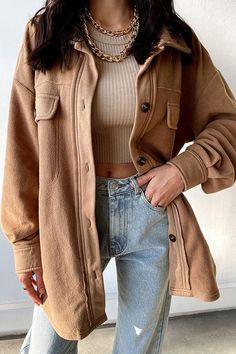 Fleece Shacket, Stylish Fall Outfits, Winter Outfits Cold, Pastel Outfit, Cold Outfits, Cute Fall Outfits, Outfit Inspo Fall, Fall Fashion Outfits