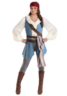 a woman dressed in a pirate costume