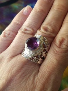 Check out this item in my Etsy shop https://www.etsy.com/listing/690632369/amethyst-sterling-silver-ring-size-85 Rings With Amethyst, Smokey Topaz Ring, Rings For Women Wedding, Silver Smithing, Pearl Rings Vintage, Handcrafted Beaded Jewelry, Women Wedding Ring, Shop Inspiration, Shiny Rings