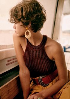 Jessica Top - Mahogany - Organic Cotton - Sézane Fall Hair Cuts, Short Wavy Hair, Celebrity Hair Stylist, Curly Hair Cuts