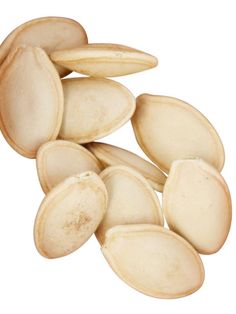 almonds are shown on a white background