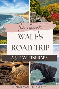 Wales Road Trip Itinerary and Map: 3 Days in Wales Wales Uk Places To Visit, Uk Road Trip Itinerary, Wales Travel Places To Visit, South Wales Uk, Wales Road Trip, Map Of Wales Uk, Wales Itinerary, Wales Vacation, Uk Roadtrip