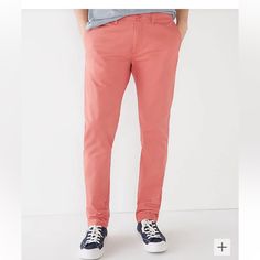 Jcrew Stretch Mens Salmon Khakis. Perfect Condition. Nwt. 30x30. Nantucket Red, Tan Chinos, Chambray Pants, Grey Chinos, Khaki Chino Pants, Chino Pants Men, Stretch Chinos, Twill Pants, Green Pants