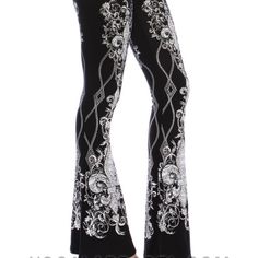 Wooooooowwwwww Is All I Can Say About These Beauties!!!! Just In Only A Limited Amount!! Price Is Firm..No Offers Please All Sizes Available Yet... Brand New Vocal Designer Pants Lots Of Bling Fleur-De-Lis So Much More Darling/Stunning In Person And Printed Detailing Black Slimming Slenderizing Awesome For A Party/Event/Dance/ Ect.....Can't Go Wrong 92% Rayon 8% Spandex So You Know The Quality Is There, Will Hold Up And Not Loose Shape!!! Very Flattering On Bell Bottom Leggings, Flare Legging, Bell Bottom, Tie Dye Print, Clothing Co, Party Event, Western Wear, Bell Bottoms, New Black