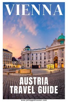 the front cover of vienna travel guide with an image of a building in the background