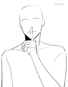 a black and white drawing of a person holding their hand to his face with the other hand