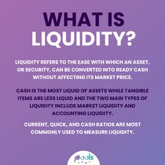 what is liquidity? info sheet