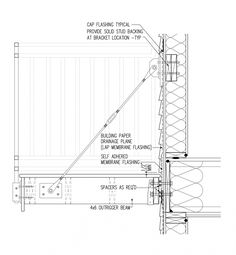 an architectural drawing shows the details for a stair case