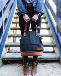 Black On Black, Waxed Canvas, Black Hardware, Popular Style, Natural Leather, The Black, Makeup Bag, Black Leather, Backpacks