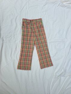 Garanimal's kids' plaid pants Good vintage condition  Garanimals Metal zipper, snap closure Waist 23 Hip 27 Rise 10 Inseam 17.5 Kids Plaid, Plaid Pants, Kids Pants, Dream Clothes, Vintage 60s, Kingston, Bell Bottoms, Pajama Pants, Gender Neutral